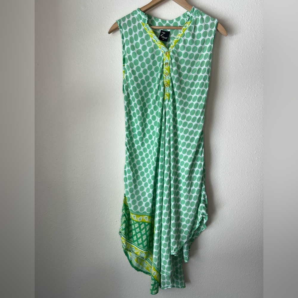 7 Islands Green Polka Dot Coastal Dress size M